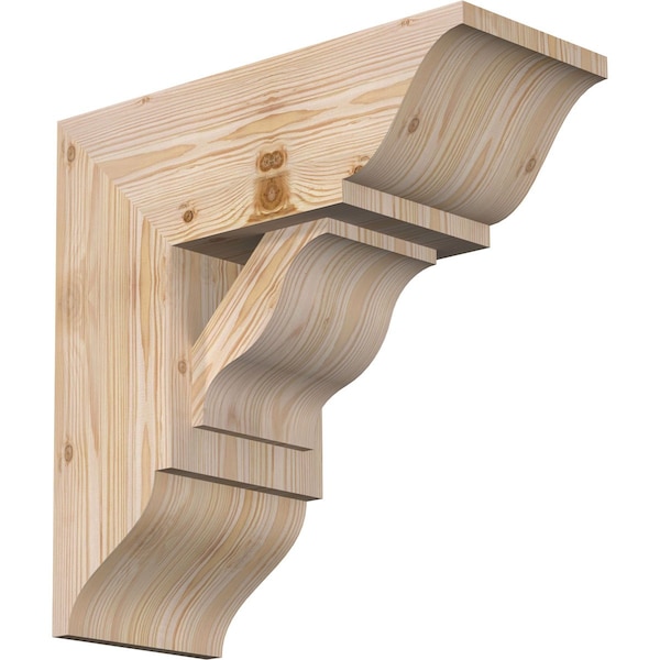 Ekena Millwork Funston Traditional Smooth Bracket w/ Offset Brace, Douglas Fir, 7 1/2"W x 18"D x 18"H BKT0806X18X18FST01SDF - main